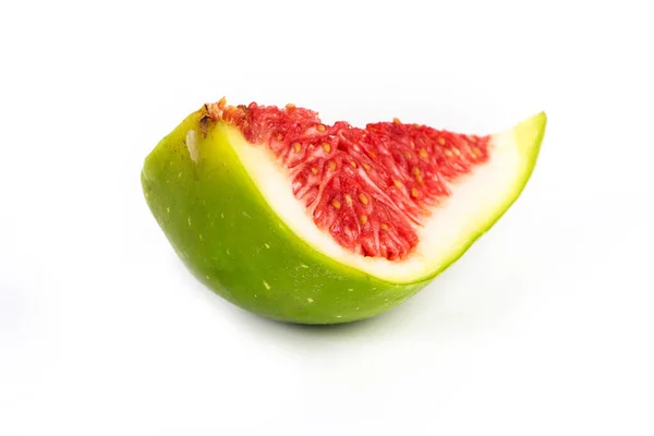 Slice Delicious Ripe Figs White Background — Stock Photo, Image