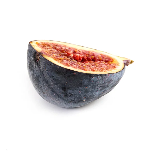 Half Delicious Fresh Figs White Background — Stock Photo, Image