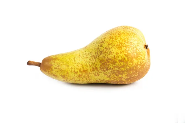 白色背景上美味多汁的黄色梨子 — 图库照片