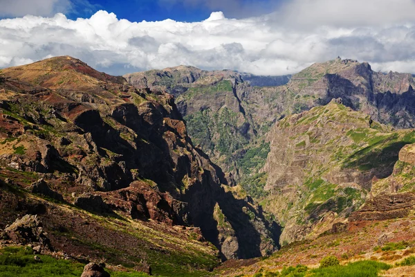 Paysage avec de hautes montagnes et ciel nuageux — Photo