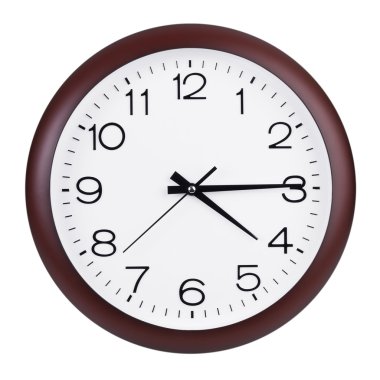 Clock shows fifteen minutes of the fifth clipart