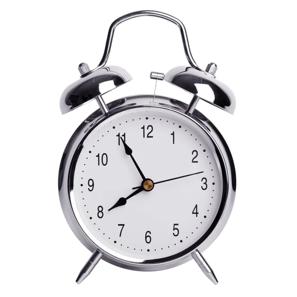 Cinci minute până la opt pe un ceas cu alarmă rotundă — Fotografie, imagine de stoc