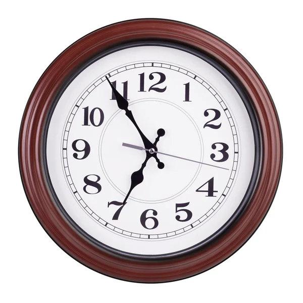 Five minutes to seven on a clock — Stock Photo, Image