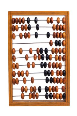 Beyaz bir arka plan üzerinde eski abacus