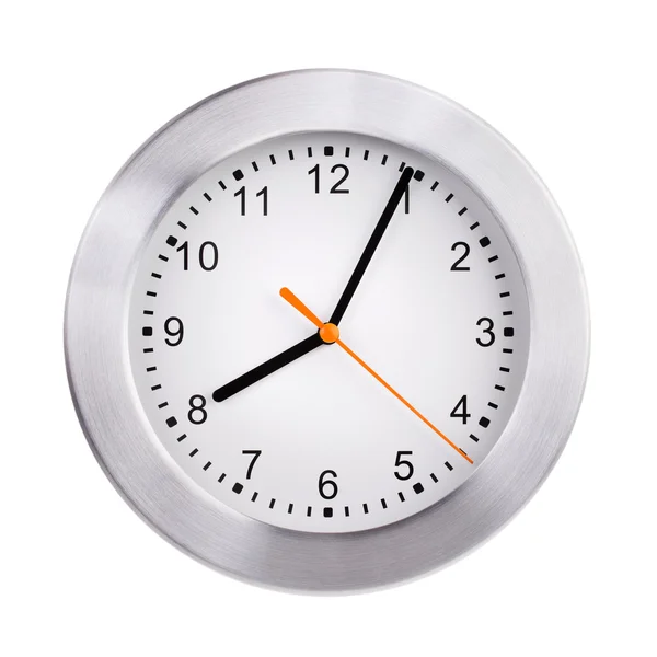 Klok toont vijf minuten van de negende — Stockfoto