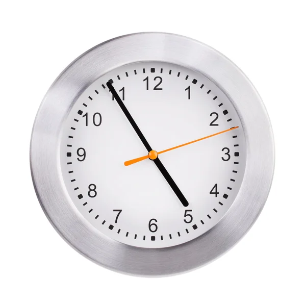 Office round clock shows almost five hours — Stock Photo, Image