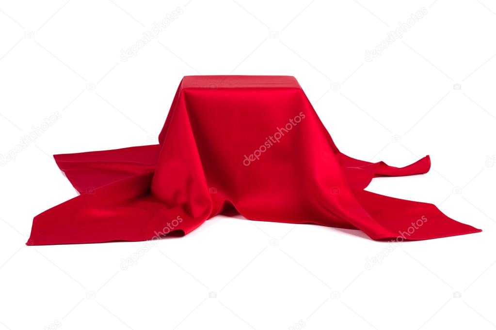 Subject covered with red cloth