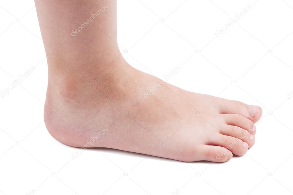 Foot of man