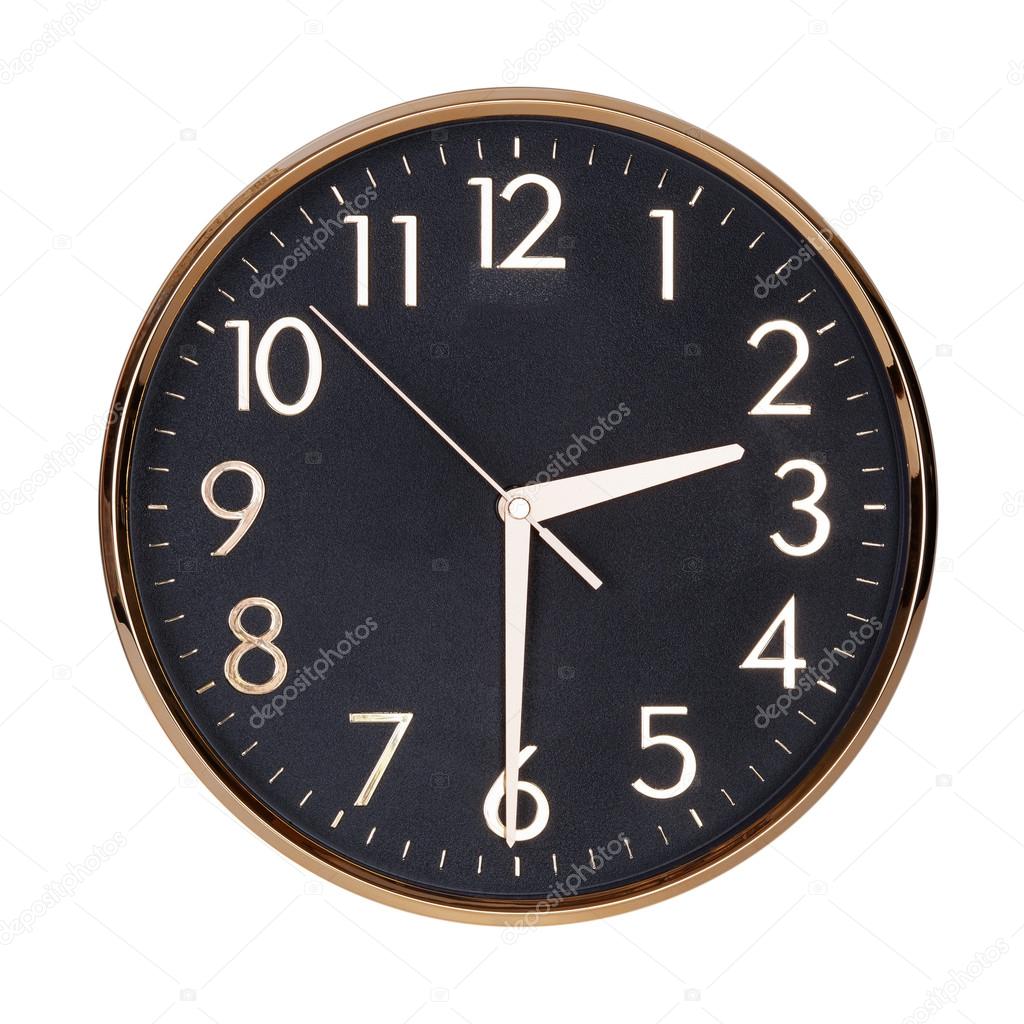 Half past two on the clock face