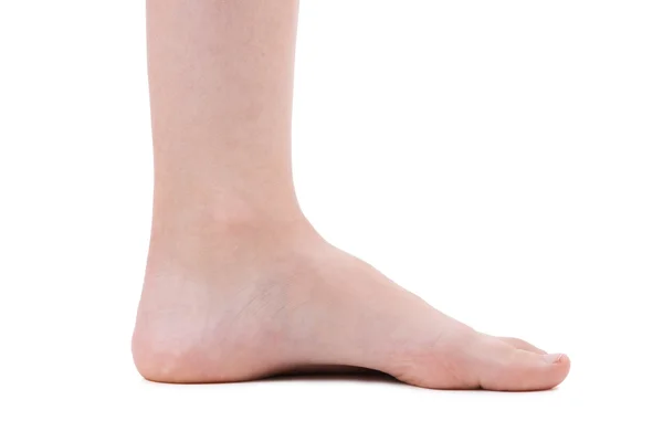 Left foot on a white background — Stock Photo, Image