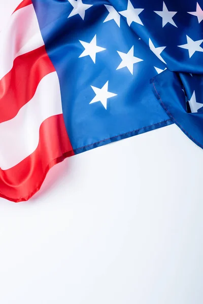 Bandera América Con Estrellas Rayas Aisladas Blanco — Foto de Stock