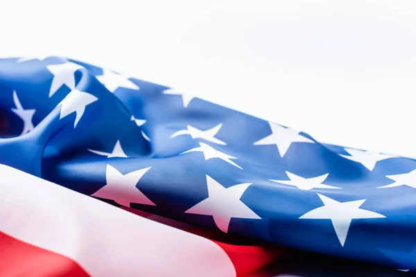 Flagge Der Usa Mit Sternen Und Streifen Auf Weißem Grund — Stockfoto