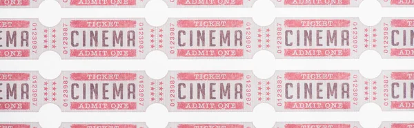 Top view of cinema tickets on white, banner — Stock Photo
