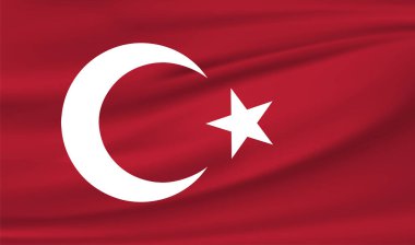 Kırmızı bayrak ve dalgalı Türk bayrağı