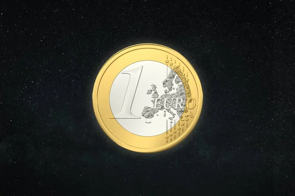 Ein Euro Der Tiefe — Stockfoto