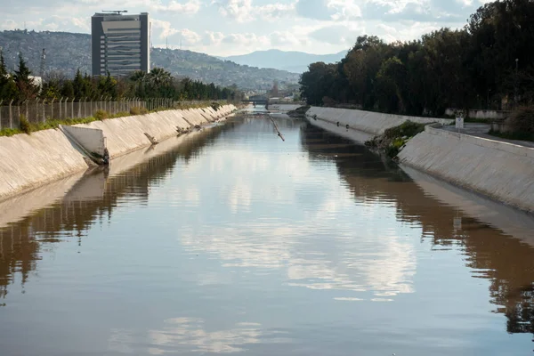 Canal Corriente Aguas Residuales — Foto de Stock