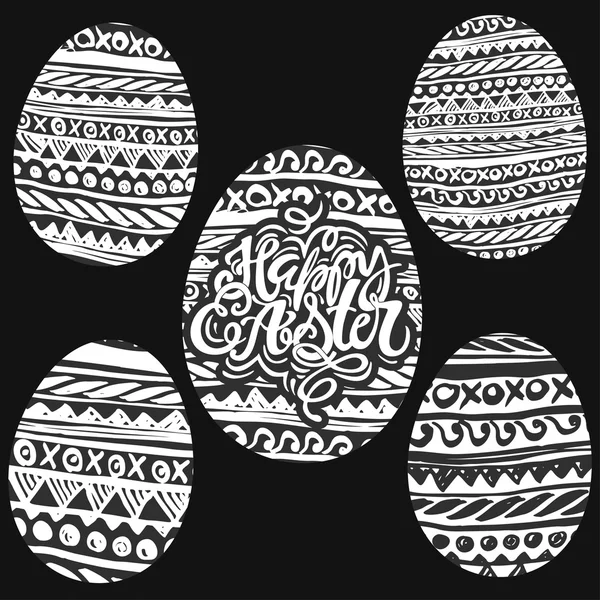 Feliz Pascua inspiradora cita escrita a mano con tinta negra y — Archivo Imágenes Vectoriales