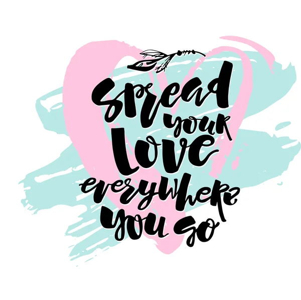 Amor e caridade conceito mão lettering motivação cartaz . — Vetor de Stock