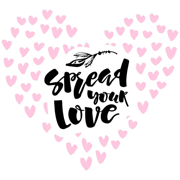 Amor e caridade conceito mão lettering motivação cartaz . —  Vetores de Stock