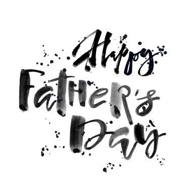 Babalar günü kavramı el yazı motivasyon posteri.