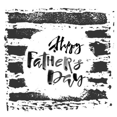 Babalar günü kavramı el yazı motivasyon posteri.