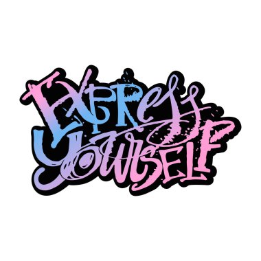 Kendinizi ifade kavram el yazma motivasyon posteri.