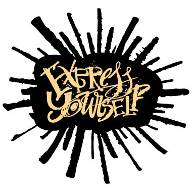 Kendinizi ifade kavram el yazma motivasyon posteri.