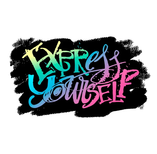 Express Yourself concept hand belettering motivatie poster. — Stockvector