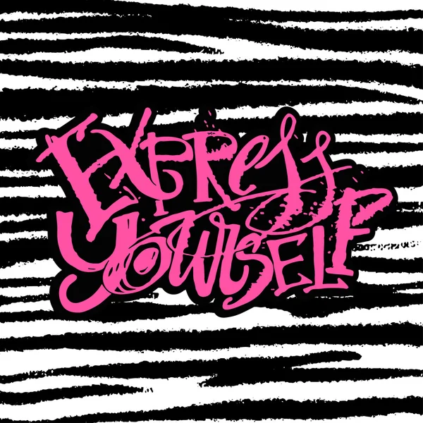 Kendinizi ifade kavram el yazma motivasyon posteri.