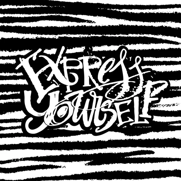 Kendinizi ifade kavram el yazma motivasyon posteri.