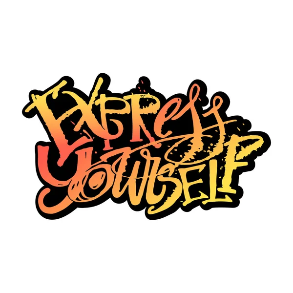 Kendinizi ifade kavram el yazma motivasyon posteri.