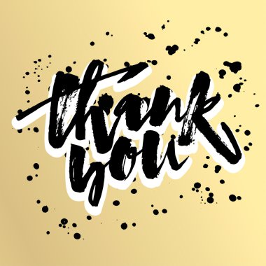 Teşekkür kartı. El yazısı motivasyon posteri. 