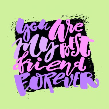 Dostluk günü yazma motivasyon afişi. 