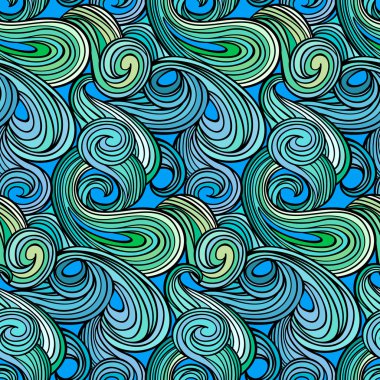 Dikişsiz soyut kıvırcık dalga deseni