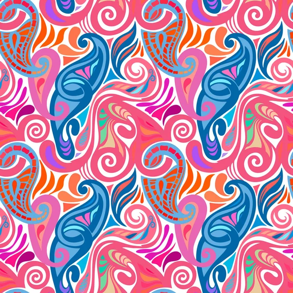 Colorful abstract seamless paisley pattern — Stock Vector