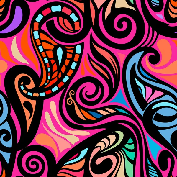 Colorful abstract seamless paisley pattern — Stock Vector