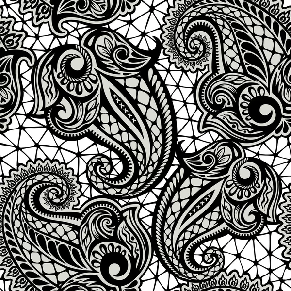 Modèle de dentelle sans couture Paisley — Image vectorielle