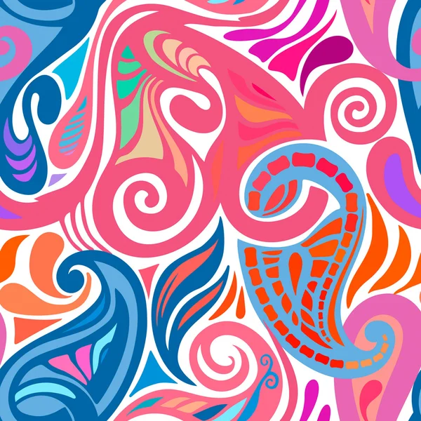 Colorful abstract seamless paisley pattern — Stock Vector