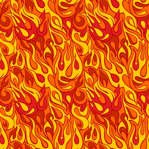 Oheň plamen bezešvé vzor — Stockový vektor