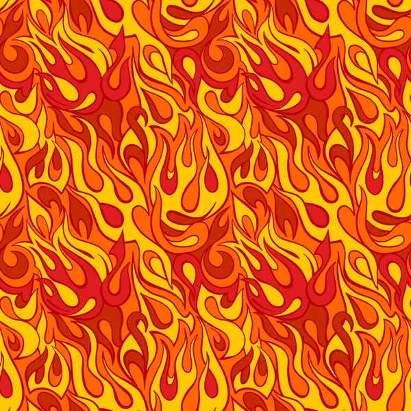 Flamme de feu motif sans couture — Image vectorielle