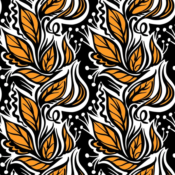 Autumn leaves seamless pattern — Stock Vector