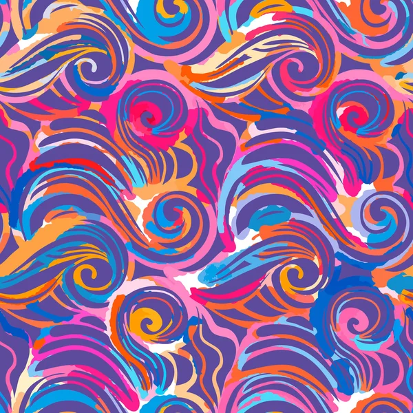 Watercolor inspiration seamless wave pattern — Stock Vector