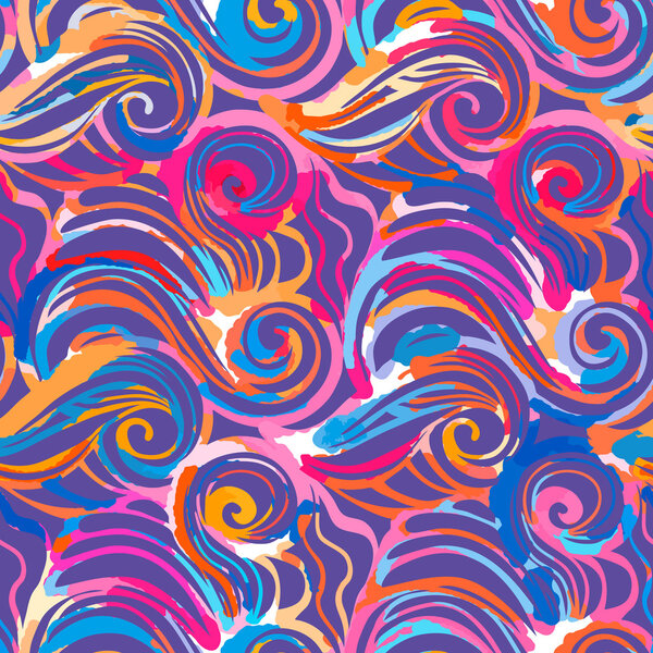 Watercolor inspiration seamless wave pattern