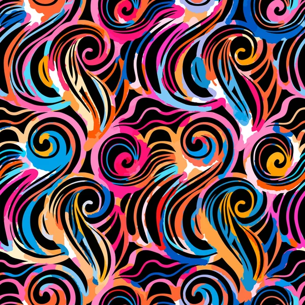 水彩インスピレーション シームレスな波のパターン — ストックベクタ