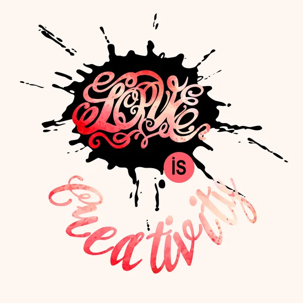 Symbole coeur de l'amour et du lettrage Saint Valentin — Image vectorielle