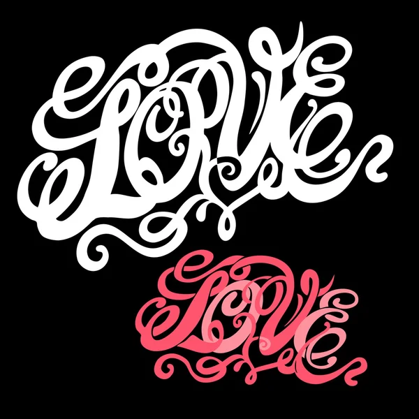 Symbol of love and Valentines day lettering — Stock Vector