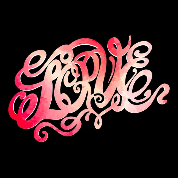 Símbolo de amor y letras del día de San Valentín — Vector de stock