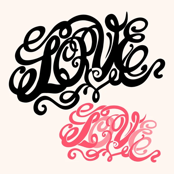 Symbol of love and Valentines day lettering — Stock Vector