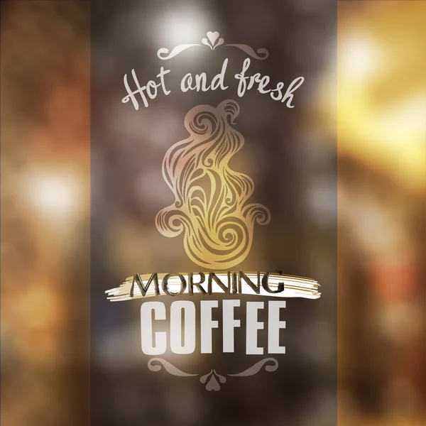 Hot fresh coffee showcase mockup — Stock Vector