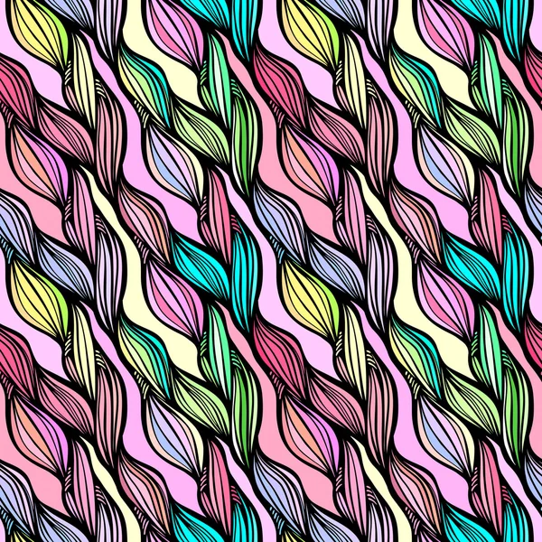 Vektor nahtlose bunte handgezeichnete Muster. Wellendingen — Stockvektor